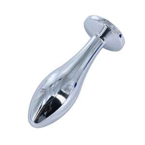 Plug Anal em Aço Formato Alongado com Joia Tamanho M