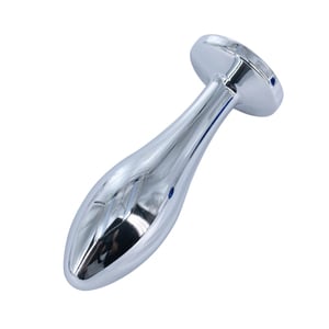 Plug Anal em Aço Formato Alongado com Joia Tamanho M