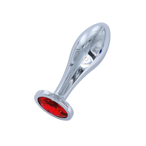 Plug Anal em Aço Formato Alongado com Joia Tamanho P