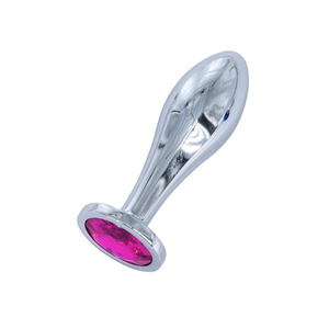 Plug Anal em Aço Formato Alongado com Joia Tamanho P