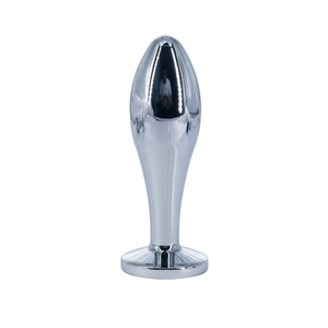 Plug Anal em Aço Formato Alongado com Joia Tamanho P