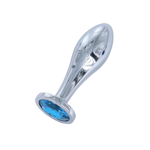 Plug Anal em Aço Formato Alongado com Joia Tamanho P