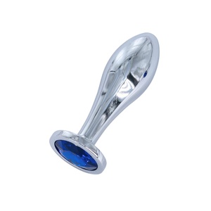 Plug Anal em Aço Formato Alongado com Joia Tamanho P