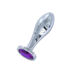 Plug Anal em Aço Formato Alongado com Joia Tamanho P