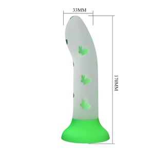 Pênis Dildo Silicone Luminoso Brilha no Escuro com Ventosa 18cm