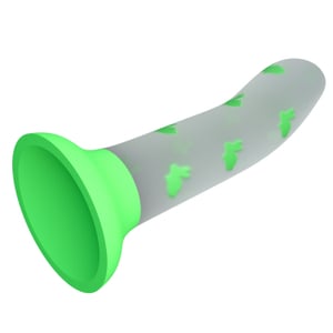 Pênis Dildo Silicone Luminoso Brilha no Escuro com Ventosa 18cm
