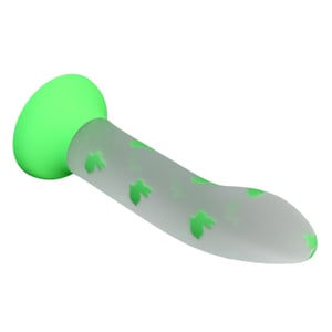 Pênis Dildo Silicone Luminoso Brilha no Escuro com Ventosa 18cm