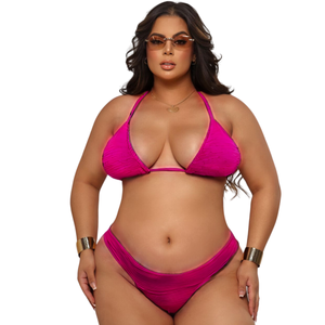 Conjunto Biquíni Plus Size com Bojo e Regulagem de Amarração