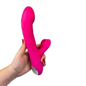 Vibrador Recarregável Vai e Vem com Sugador de Clitóris