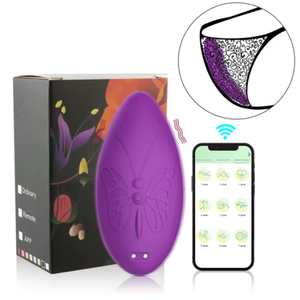 Vibrador de Calcinha via Aplicativo Estimulador Clitoriano 9 Modos Relevo de Borboleta