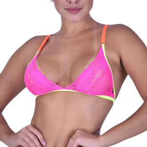 Sutiã sem Bojo Neon em Renda com Regulagem