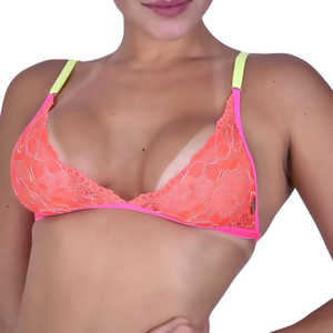 Sutiã sem Bojo Neon em Renda com Regulagem