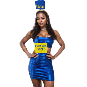 Kit Carnaval Itaú Feita pra Você Plaquinha e Tiara