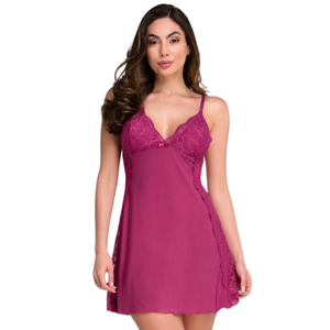 Camisola Sexy em Microfibra e Renda Lateral com Regulagem