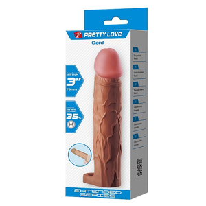 Capa Peniana Realista em CyberSkin com Anel para Escroto