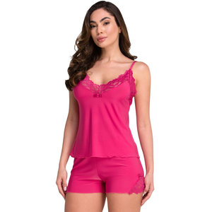 Baby Doll Sensual em Microfibra e Renda com Alças de Regulagem