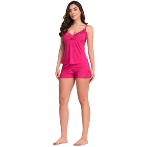 Baby Doll Sensual em Microfibra e Renda com Alças de Regulagem