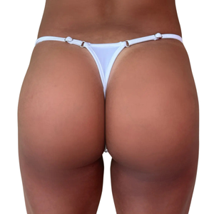 Biquini Micro Fio Dental Cortininha Tanga Avulsa com Regulagem em Lycra