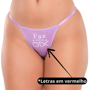 Calcinha com Regulagem Fio Dental Frases Sexy e Provocante