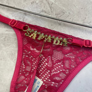Calcinha Fio Dental Sexy em Renda Letras com Strass