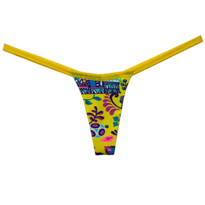 Calcinha Estampada Micro Fio Dental com Regulagem