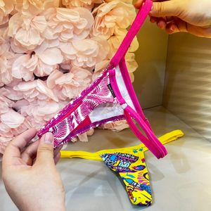 Calcinha Estampada Micro Fio Dental com Regulagem