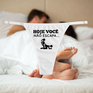 Calcinha Fio Dental Hotwife Cuckold Fetiche Sado Frases Corno Branco