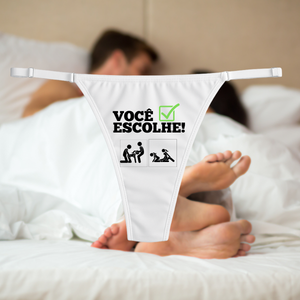 Calcinha Fio Dental Hotwife Cuckold Fetiche Sado Frases Corno Branco