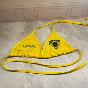 Conjunto Biquíni Brasil Cortininha Sem Bojo Fita Fio Dental