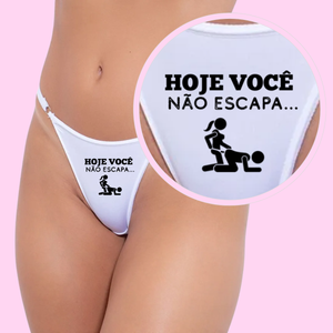 Calcinha Fio Dental Hotwife Cuckold Fetiche Sado Frases Corno Branco