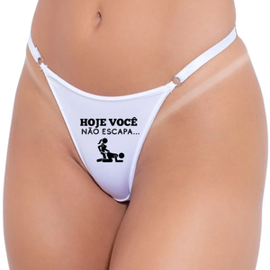 Calcinha Fio Dental Hotwife Cuckold Fetiche Sado Frases Corno Branco