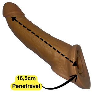 Capa Peniana Expansora Aumenta Pênis e Realista 20 x 4,5cm