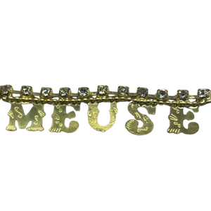 Calcinha Fio Dental Sexy em Renda Letras com Strass Pink Neon