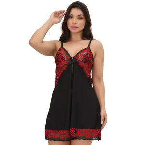 Camisola Bicolor sem Bojo em Microfibra e Detalhes em Renda com Regulagem