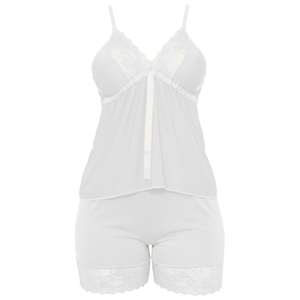 Baby Doll Malha Fria com Detalhes em Renda Sensual