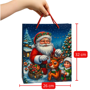 Embalagem de Presente Natal Sacola Premium Cartonada com Relevo