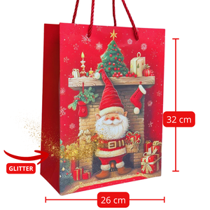 Embalagem de Presente Natal Sacola Premium Cartonada com Relevo
