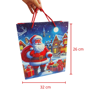 Embalagem de Presente Natal Sacola Premium Cartonada com Relevo