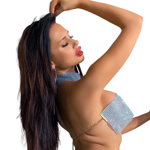 Top Sensual Cleópatra Strass e Correntes
