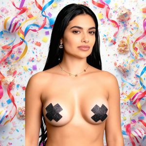 Tapa Mamilo Adesivo X Glitter Carnaval Bloquinho Exibicionista Par