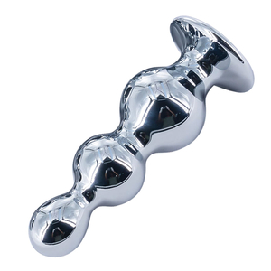 Plug Anal em Aço Escalonado com Joia 9,5x3cm