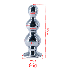 Plug Anal em Aço Escalonado com Joia 9,5x3cm