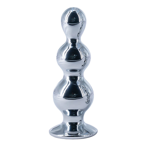 Plug Anal em Aço Escalonado com Joia 9,5x3cm