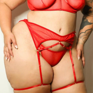 Cinta Liga Sexy em Tule Transparente com Regulagem