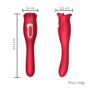 Vibrador Boca Estimuladora com Língua Ponto G Duplo Motor com Movimento Vai e Vem