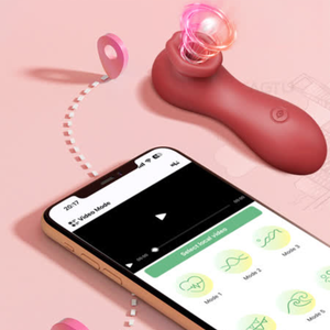 Vibrador Sugador Formato Boca com Controle por Aplicativo Celular 9 Modos