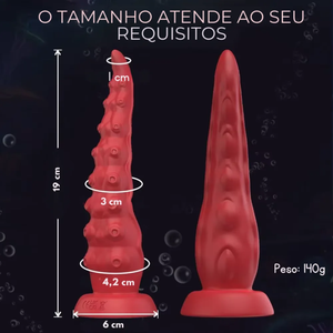 Vibrador em Formato de Tentáculo com Movimento Vai e Vem ventosa e Controle Remoto