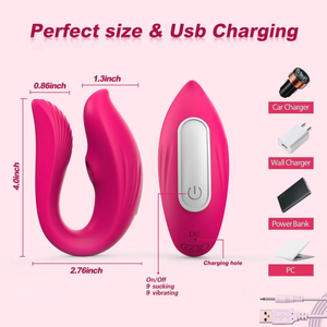 Vibrador de Casal com Sugador e Controle Remoto sem Fio