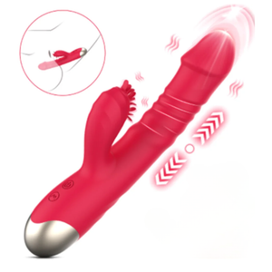 Vibrador com Estimulador de Clitóris e Vai e Vem
