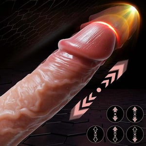 Penis Realista com Vibrador Vai e Vem e Rotação com Aquecimento via Aplicativo Celular  20,5x3x8cm